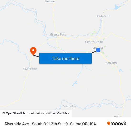 Riverside Ave - South Of 13th St to Selma OR USA map
