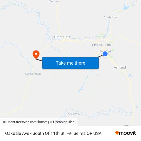 Oakdale Ave - South Of 11th St to Selma OR USA map