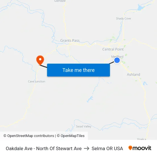 Oakdale Ave - North Of Stewart Ave to Selma OR USA map
