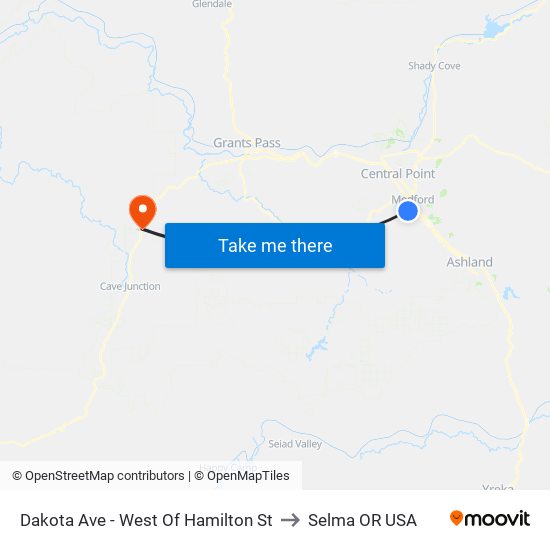 Dakota Ave - West Of Hamilton St to Selma OR USA map