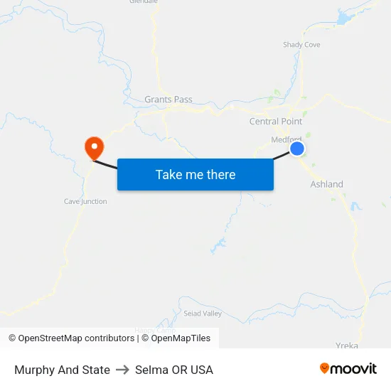 Murphy And State to Selma OR USA map