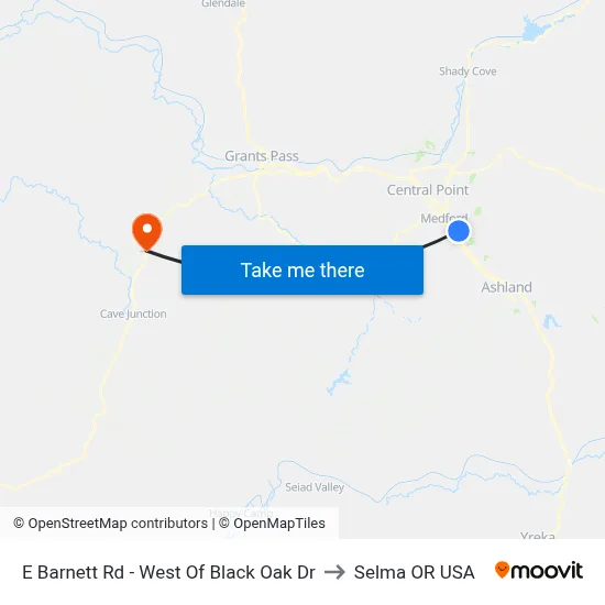 E Barnett Rd - West Of Black Oak Dr to Selma OR USA map