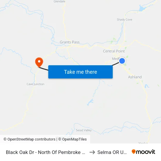 Black Oak Dr - North Of Pembroke Cir to Selma OR USA map