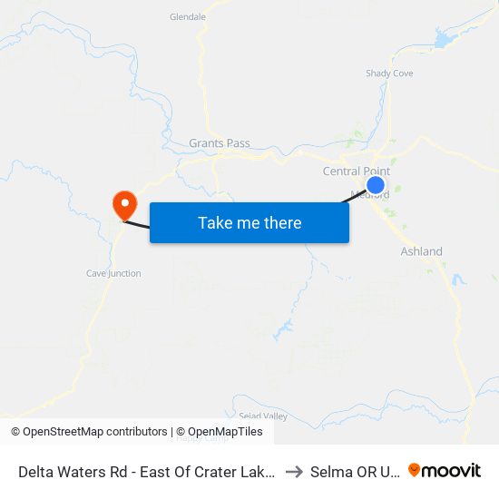 Delta Waters Rd - East Of Crater Lake Ave to Selma OR USA map