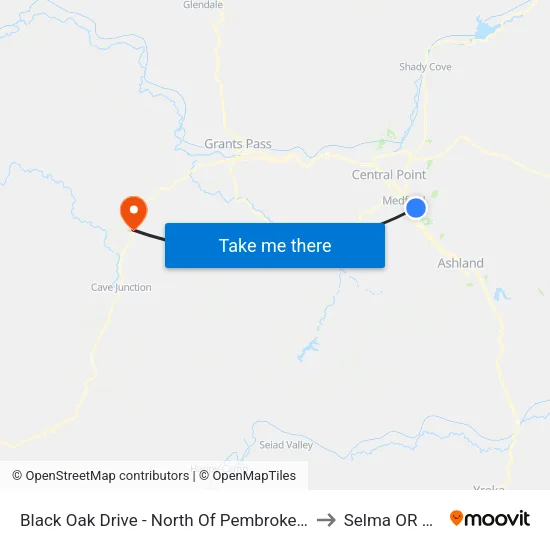 Black Oak Drive - North Of Pembroke Circle to Selma OR USA map