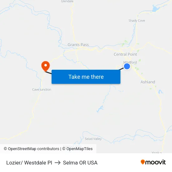 Lozier/ Westdale Pl to Selma OR USA map