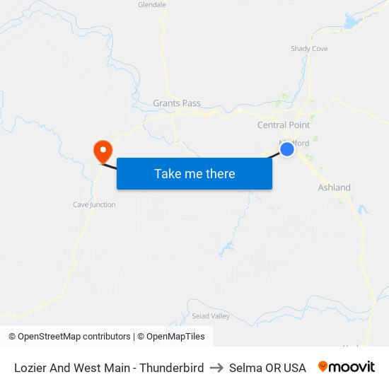 Lozier And West Main - Thunderbird to Selma OR USA map