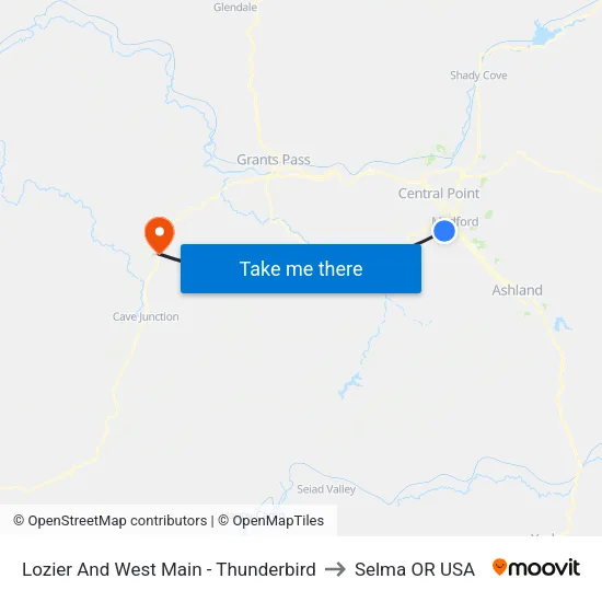 Lozier And West Main - Thunderbird to Selma OR USA map