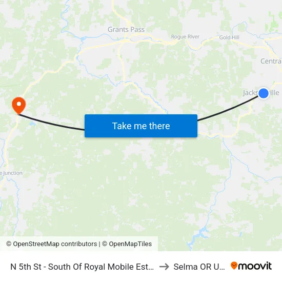 N 5th St - South Of Royal Mobile Estates to Selma OR USA map