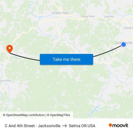 C And 4th Street - Jacksonville to Selma OR USA map