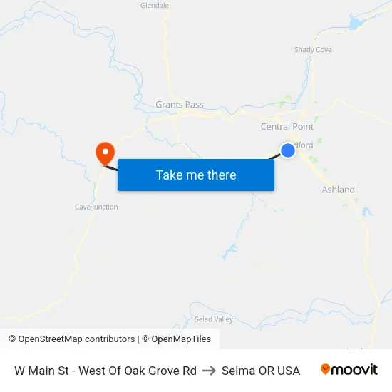 W Main St - West Of Oak Grove Rd to Selma OR USA map