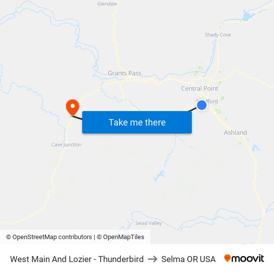 West Main And Lozier - Thunderbird to Selma OR USA map