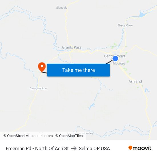 Freeman Rd - North Of Ash St to Selma OR USA map