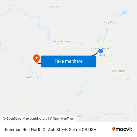 Freeman Rd - North Of Ash St to Selma OR USA map