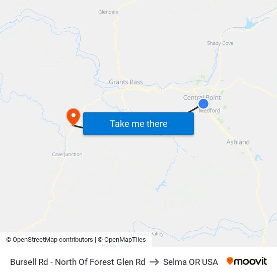 Bursell Rd - North Of Forest Glen Rd to Selma OR USA map