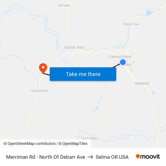 Merriman Rd - North Of Debarr Ave to Selma OR USA map