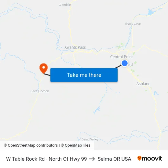 W Table Rock Rd - North Of Hwy 99 to Selma OR USA map