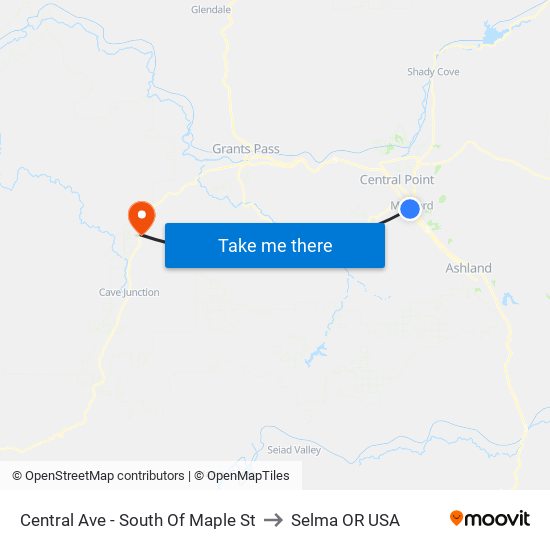 Central Ave - South Of Maple St to Selma OR USA map