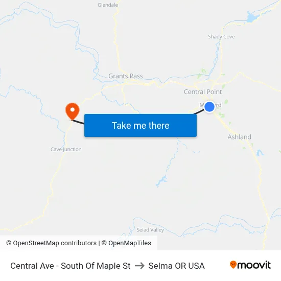 Central Ave - South Of Maple St to Selma OR USA map