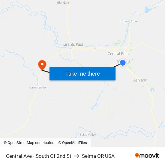 Central Ave - South Of 2nd St to Selma OR USA map