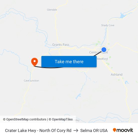 Crater Lake Hwy - North Of Cory Rd to Selma OR USA map