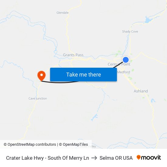 Crater Lake Hwy - South Of Merry Ln to Selma OR USA map