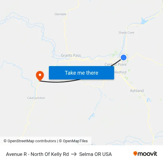 Avenue R - North Of Kelly Rd to Selma OR USA map
