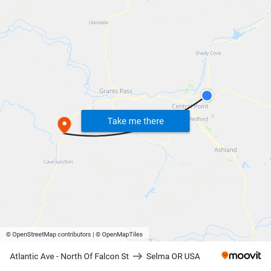 Atlantic Ave - North Of Falcon St to Selma OR USA map