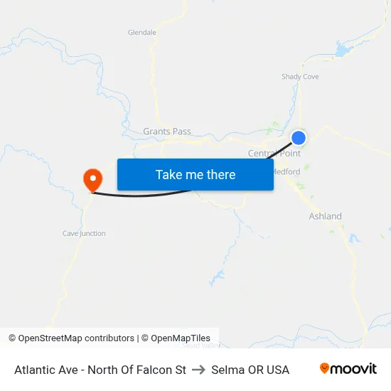 Atlantic Ave - North Of Falcon St to Selma OR USA map