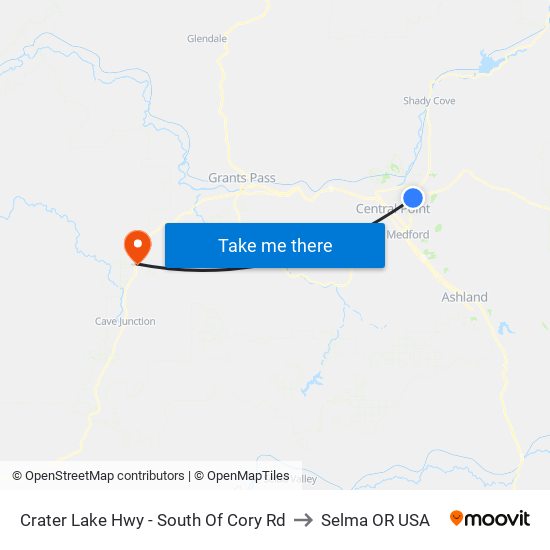 Crater Lake Hwy - South Of Cory Rd to Selma OR USA map