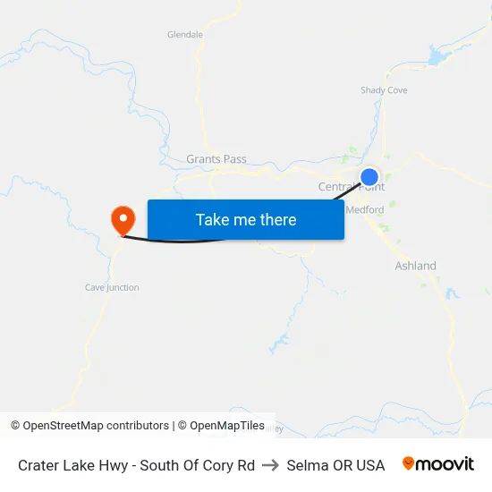 Crater Lake Hwy - South Of Cory Rd to Selma OR USA map