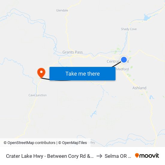 Crater Lake Hwy - Between Cory Rd & Vilas Rd to Selma OR USA map