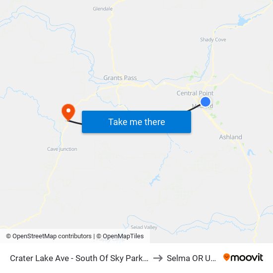 Crater Lake Ave - South Of Sky Park Dr to Selma OR USA map