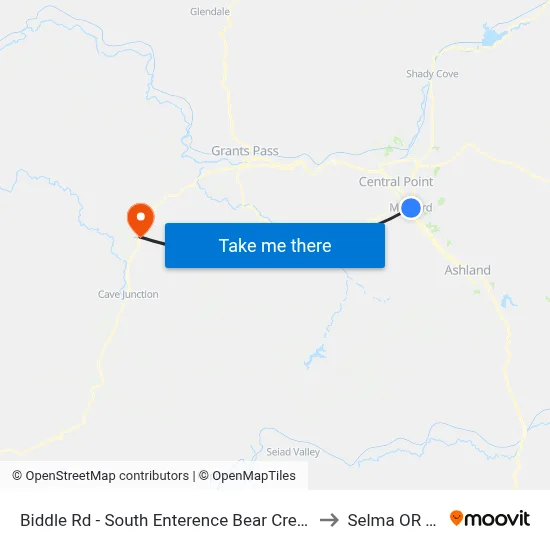 Biddle Rd - South Enterence Bear Creek Plaza to Selma OR USA map