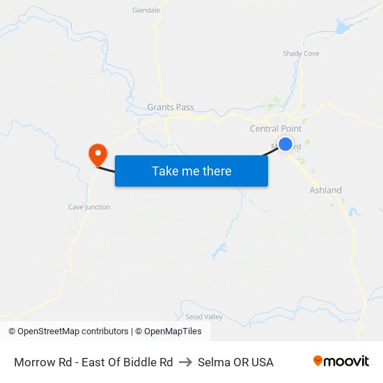 Morrow Rd - East Of Biddle Rd to Selma OR USA map