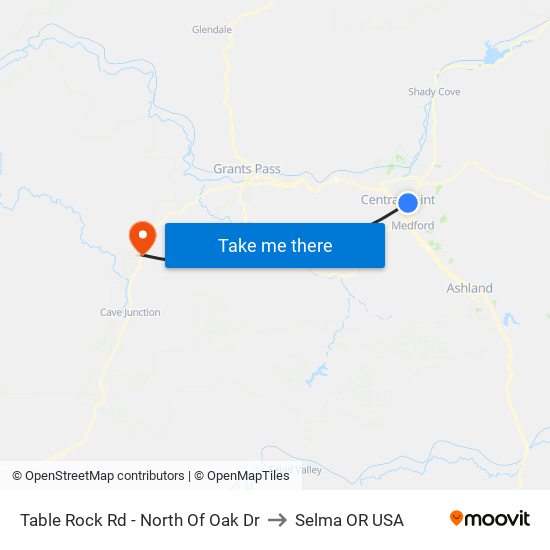 Table Rock Rd - North Of Oak Dr to Selma OR USA map