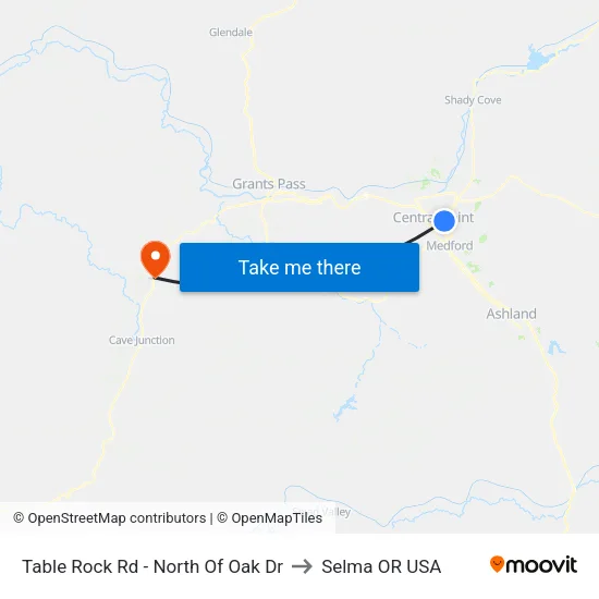Table Rock Rd - North Of Oak Dr to Selma OR USA map
