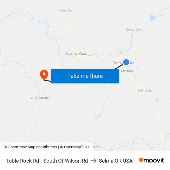 Table Rock Rd - South Of Wilson Rd to Selma OR USA map