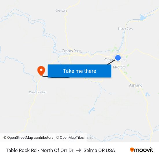 Table Rock Rd - North Of Orr Dr to Selma OR USA map