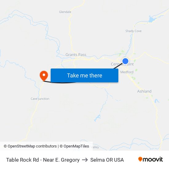 Table Rock Rd - Near E. Gregory to Selma OR USA map