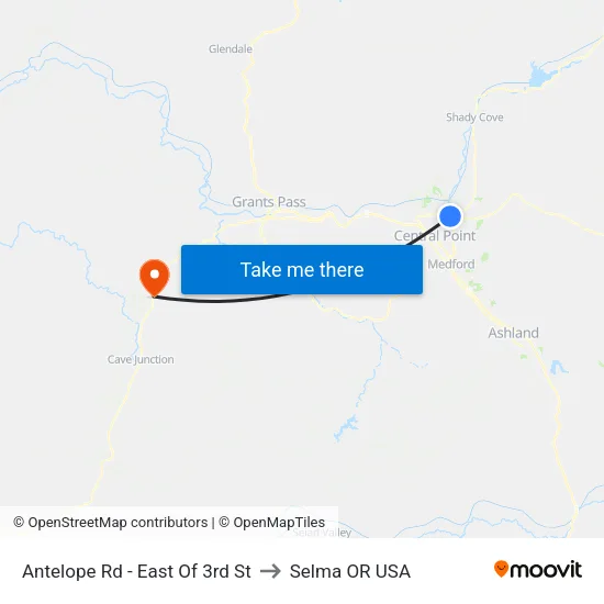Antelope Rd - East Of 3rd St to Selma OR USA map