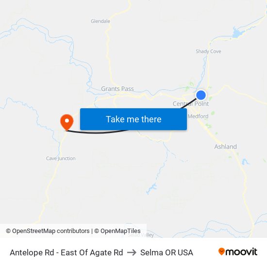 Antelope Rd - East Of Agate Rd to Selma OR USA map