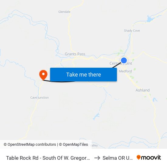 Table Rock Rd - South Of W. Gregory Rd to Selma OR USA map