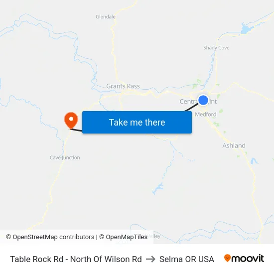 Table Rock Rd - North Of Wilson Rd to Selma OR USA map