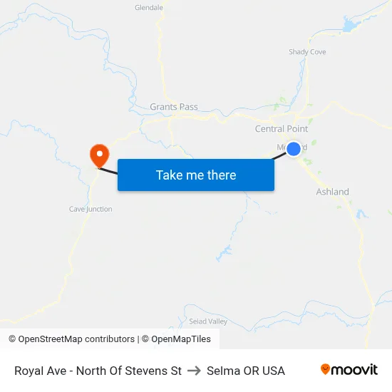 Royal Ave - North Of Stevens St to Selma OR USA map