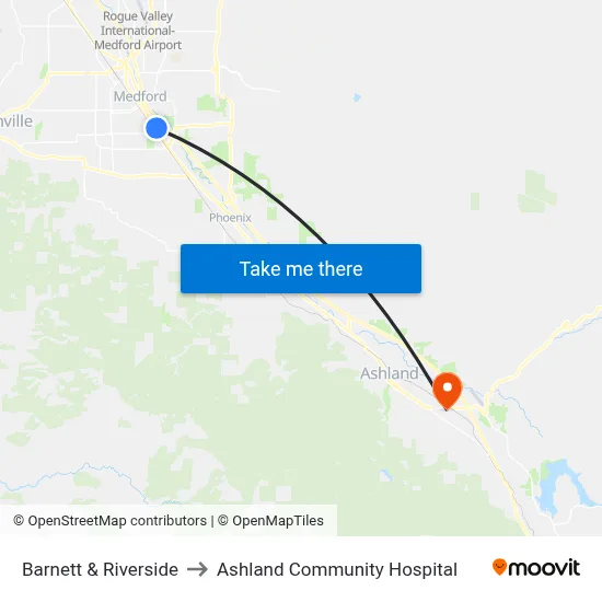 Barnett & Riverside to Ashland Community Hospital map