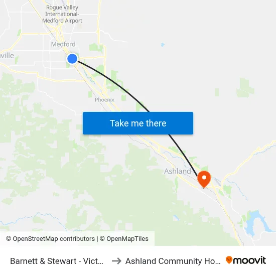 Barnett & Stewart - Victorico's to Ashland Community Hospital map