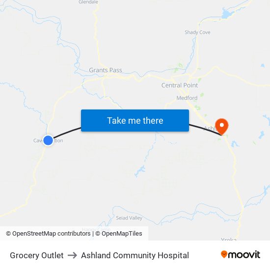 Grocery Outlet to Ashland Community Hospital map