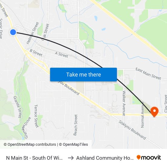 N Main St - South Of Wimer St to Ashland Community Hospital map