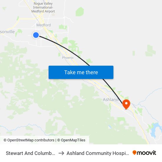 Stewart And Columbus to Ashland Community Hospital map